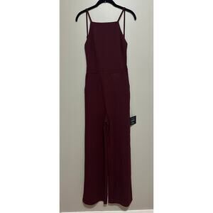 Lulus Jumpsuits Women Small Red Wine Open Back Spaghetti Straps Straight Sexy